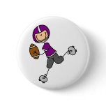 Purple Football Player Button