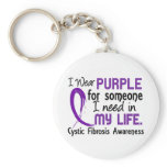 Purple For Someone I Need Cystic Fibrosis Keychains