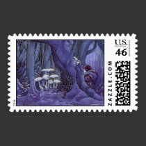 Purple forest postage stamps