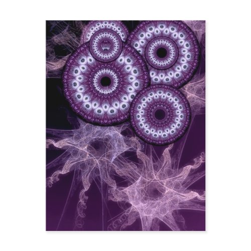 Purple Fractal Fantasy Postcards postcard