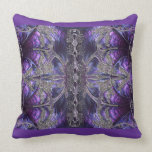 Purple Fractal Frenzy Throw Pillow