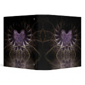 Purple Fractal Heart Vinyl Binder