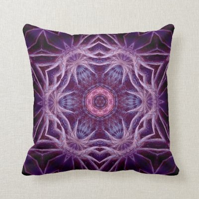 Purple Fractal Hexagon Star American MoJo Pillow