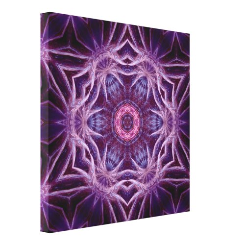 Purple Fractal Hexagon Star Canvas wrappedcanvas