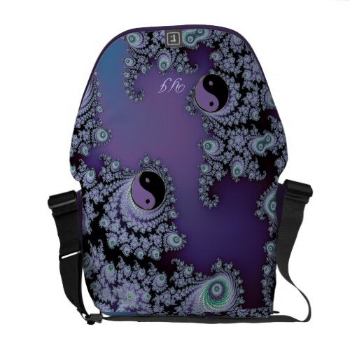 Purple Fractal Yin Yang Design Bags Commuter Bag