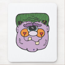 purple frankestein face mousepads