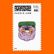 purple frankestein face stamps