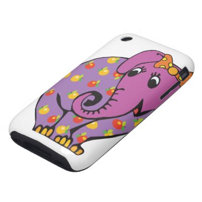 purple fruity elephant tough iphone 3 cover Casemate_case