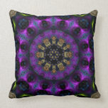 Purple Fuchsia Fractal Mandala Big Cushion Pillows