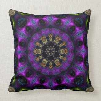  Hexagon Fractals Star Purple Square Cushions