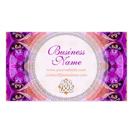 Purple Fuchsia Healing New Age Business Card (back side)