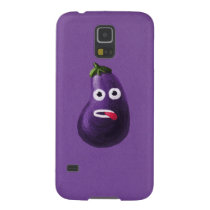 Purple Funny Cartoon Eggplant Galaxy S5 Case at Zazzle