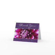 Purple Fuschia Dahlia  Thank You Greeting Card