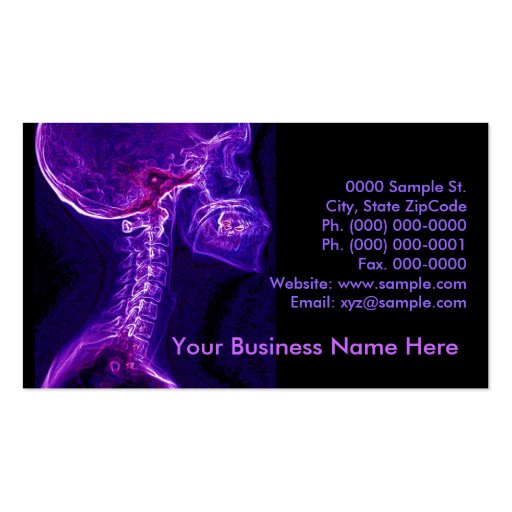 Purple/Fushia C-spine customizable business card (front side)