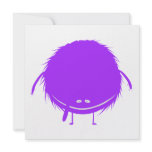 purple  fuzzy duzzle monster personalized invites