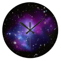 Purple Galaxy Cluster Wall Clock