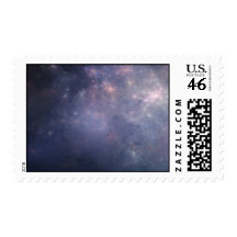 Purple Galaxy with Stars Stamps