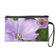 Purple garden flower wrist bag wristlet clutch
