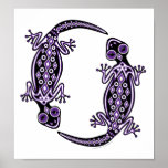 Purple Geckos Totem Canvas Print