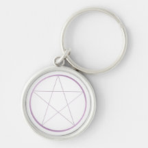Purple Gel Pentacle Keychains