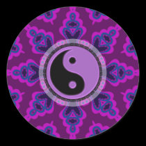 Purple Geometric Flower Yin Yang Sticker stickers