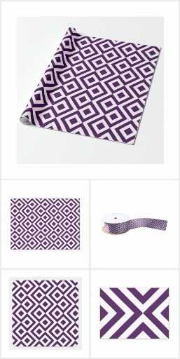 Purple Geometric Gift Wrap Supplies