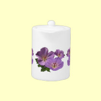 Purple Geranium Flowers teapots