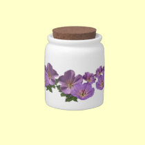 Purple Geranium Flowers candy jars