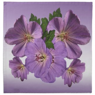 Purple Geranium Flowers Napkins