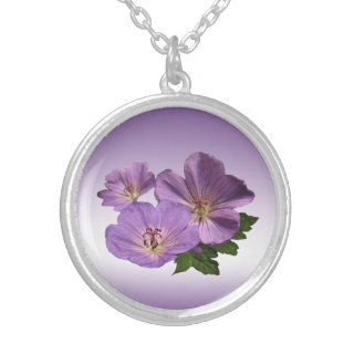 Purple Geranium Flowers Pendants