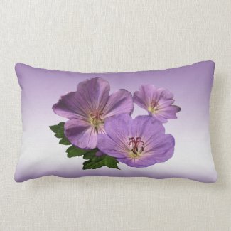Purple Geranium Flowers Pillow
