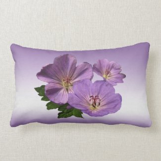 Purple Geranium Flowers Throw Pillow