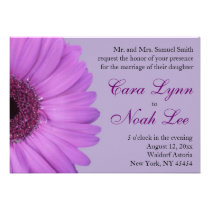 Purple Gerber Daisy Wedding Invitations