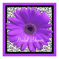 Purple Gerbera Daisy Bridal Shower Invitation