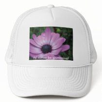 Purple Gerbera Daisy Flower Waterdrops Hat by BestCards Purple Gerbera Daisy Flower Waterdrops Hat