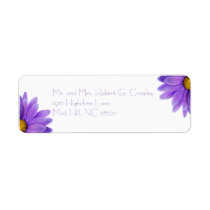 Purple Gerbera Daisy Return Address Label labels
