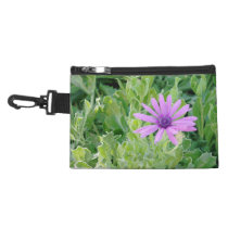 Purple Gerbera Floral Accessories Bag at Zazzle