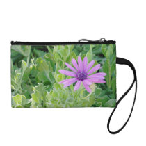 Purple Gerbera Floral Coin and Change Purse at Zazzle