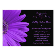 Purple Gerbera Wedding Invitation Purple and Black