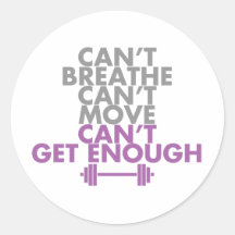 Purple "Get Enough" Round Sticker