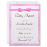 Purple Gingham Baby Shower Invitations