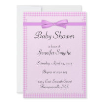 Purple Gingham Baby Shower Invitations 5.5 x 7.5