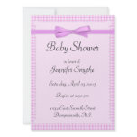 Purple Gingham Baby Shower Invitations 5.5 x 7.5