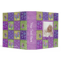 Purple Gingham Patchwork Binder