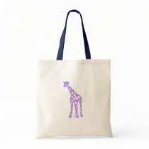 PURPLE GIRAFFE TOTE BAG