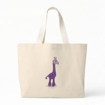 Purple giraffe tote bag