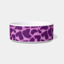 Purple Giraffe Fur Pattern Cat Bowls