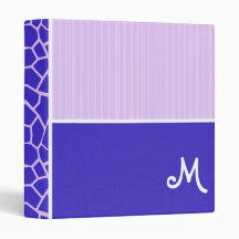 Purple Giraffe Pattern Binder