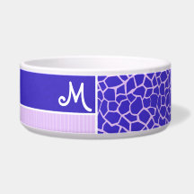 Purple Giraffe Pattern Dog Water Bowls