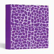 Purple giraffe pattern mosaic 3 ring binders